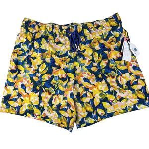 Le Club Swim‎ Trunks Mens 2XL Multi Dahlia Mid Sustainable Floral Stretch Shorts